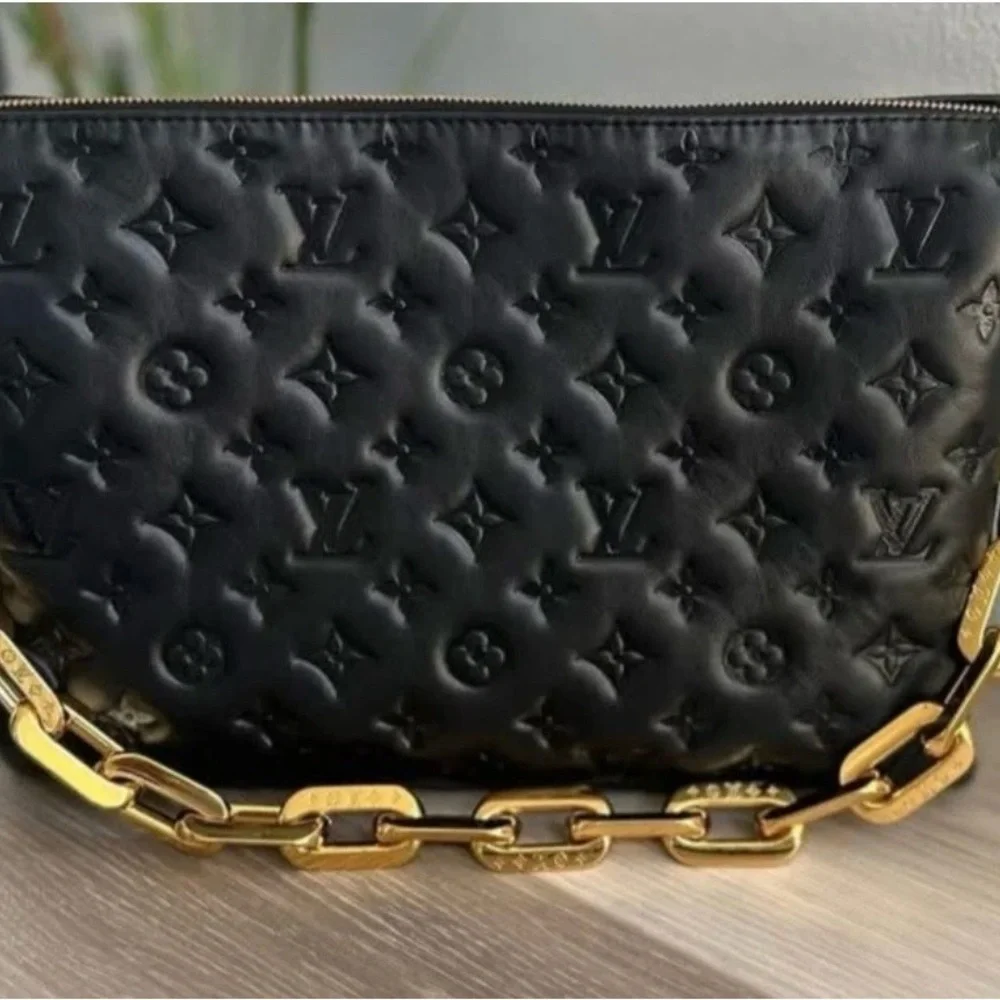 Louis Vuitton Black Embossed coussin MM Shoulder Bag❤️ - Picture 9 of 10